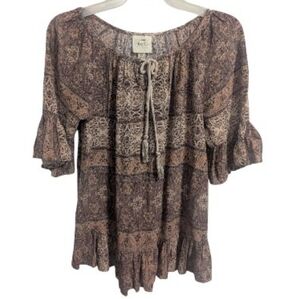 Knox Rose Women's Blouse XS Boho Purple W-504